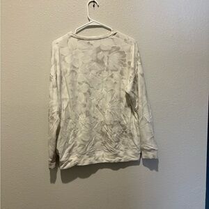 athleta tan tri color crewneck sweatshirt